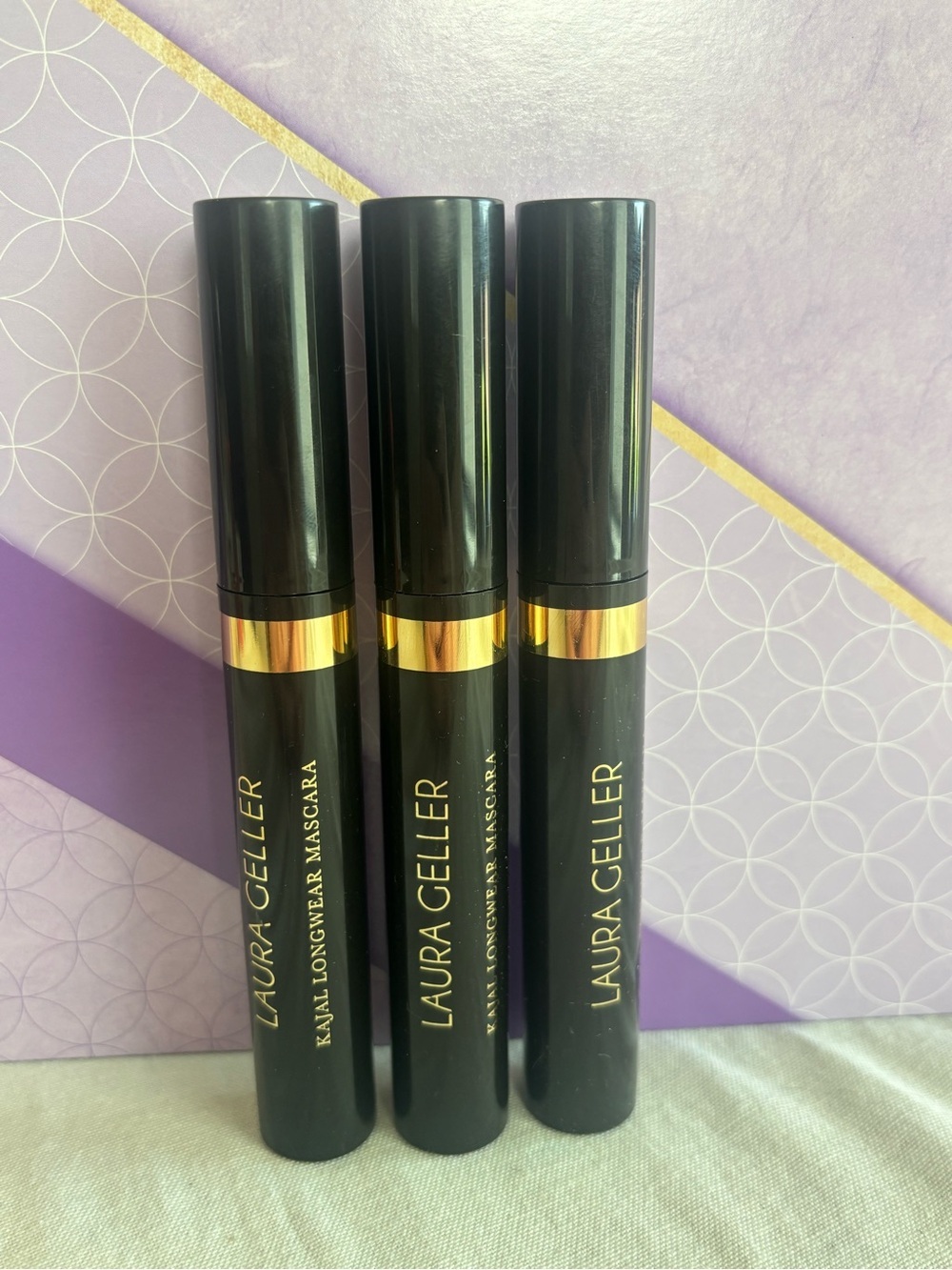 Laura Geller Kajal Longwear Mascara Set of 3 Black New Full Size